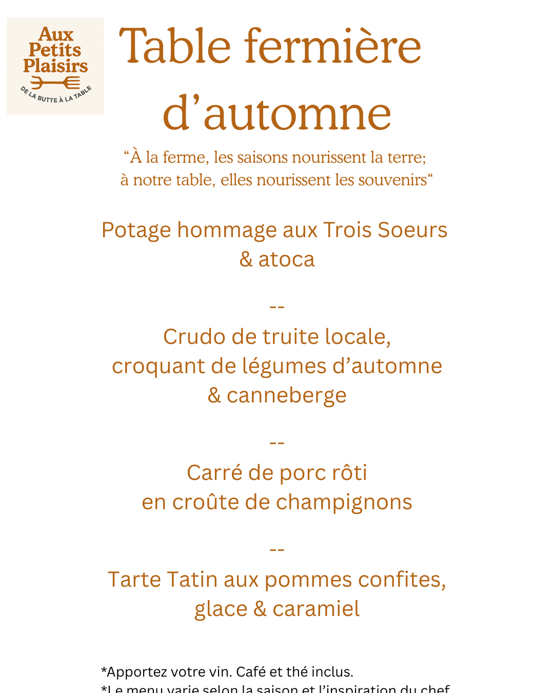 Table fermière d'automne 🍷